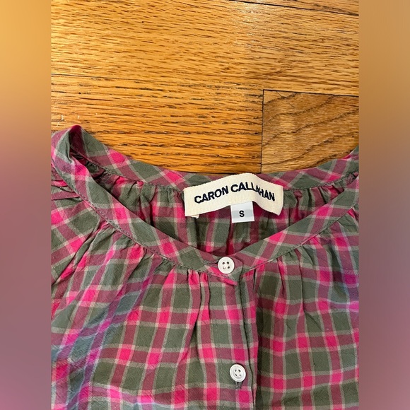 Caron Callahan Petunia plaid Lena top. - Picture 3 of 5
